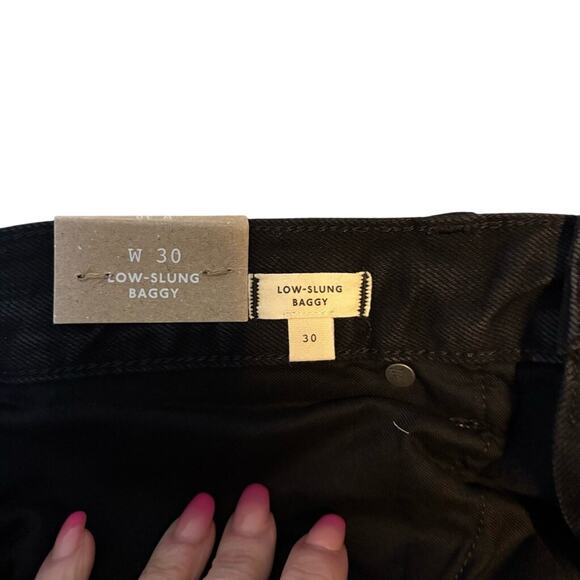 Madewell Low-Slung Baggy Jeans Size 30 Garza Wash Black Wide Leg NWT Cotton - Picture 9 of 11